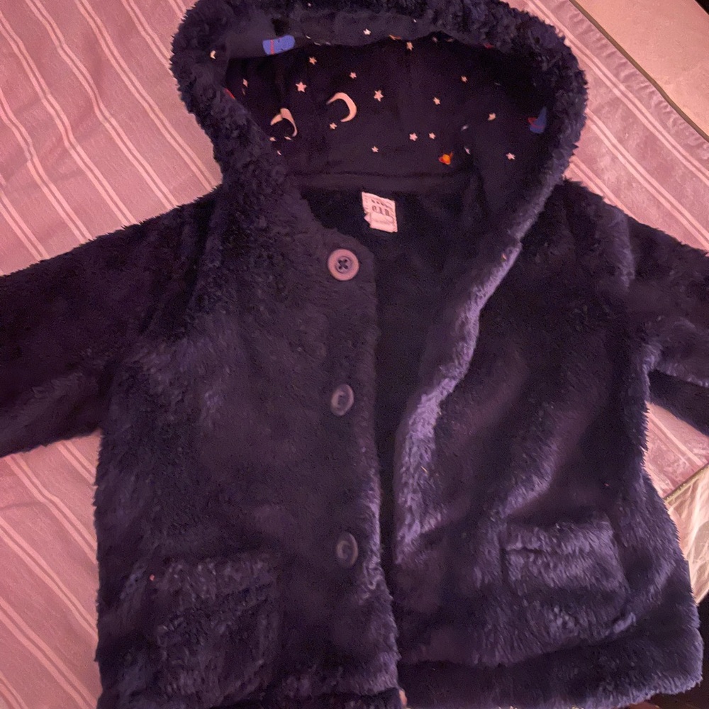 Navy blue bear jacket for baby girl